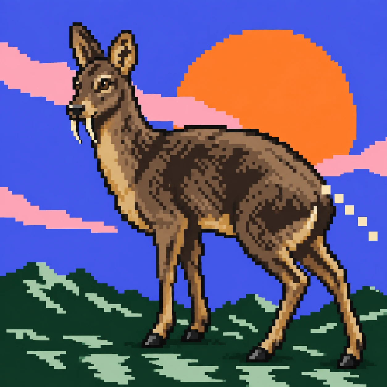 Alpine Musk Deer pixel NFT artwork