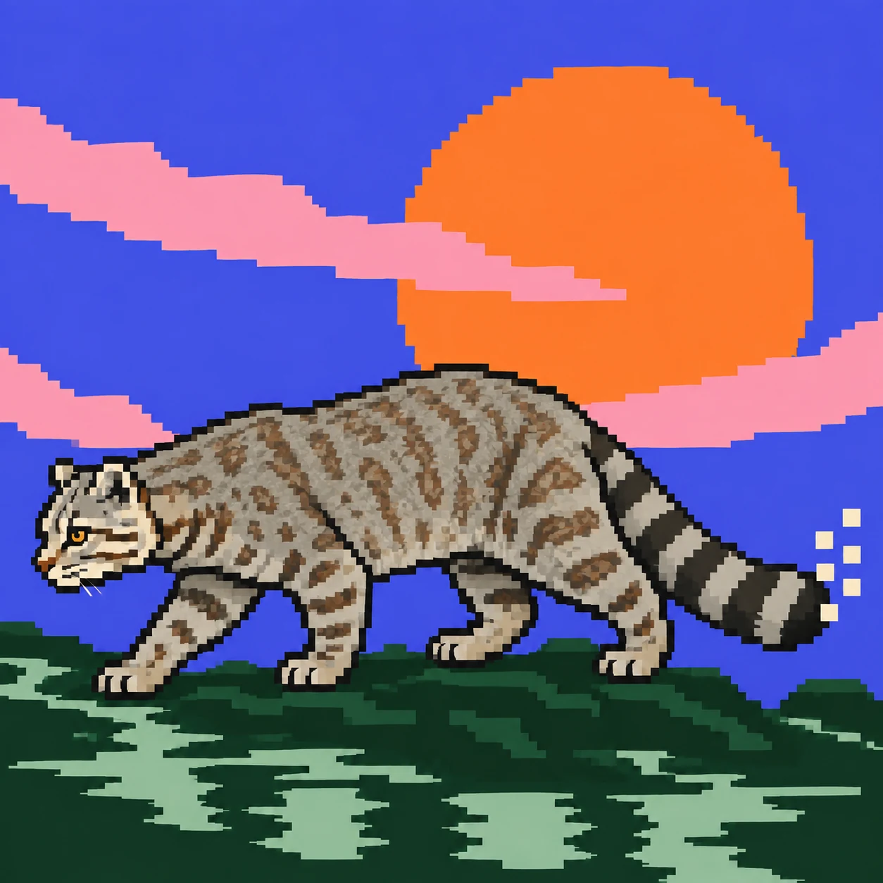 Andean Mountain Cat pixel NFT artwork