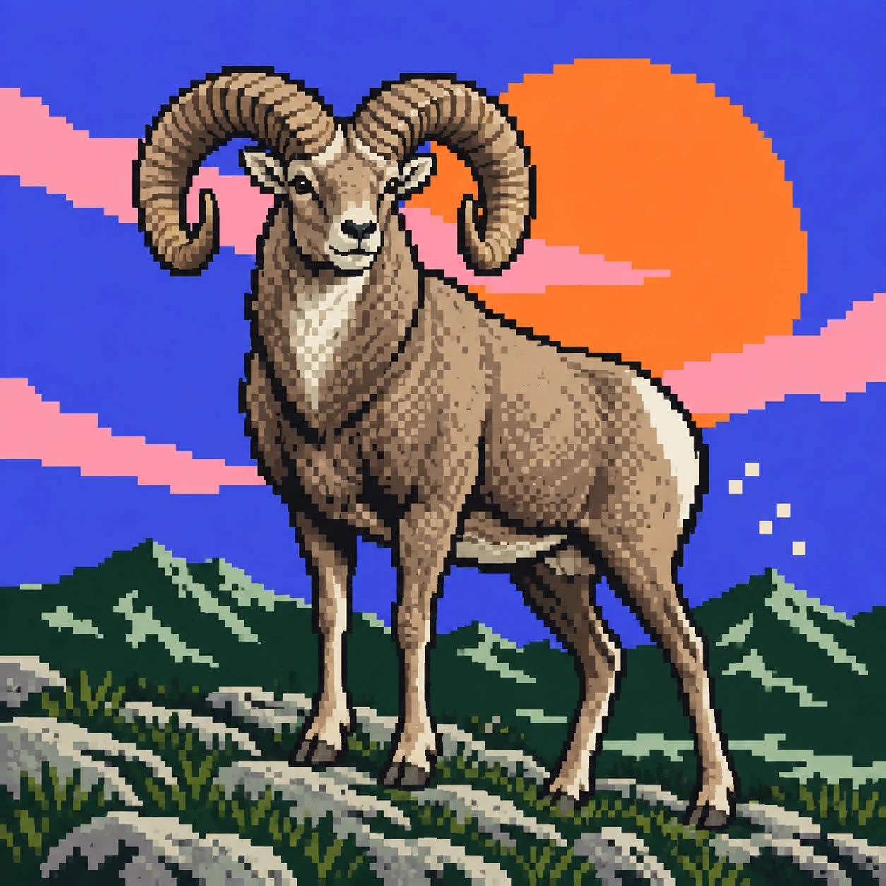 Argali pixel NFT artwork