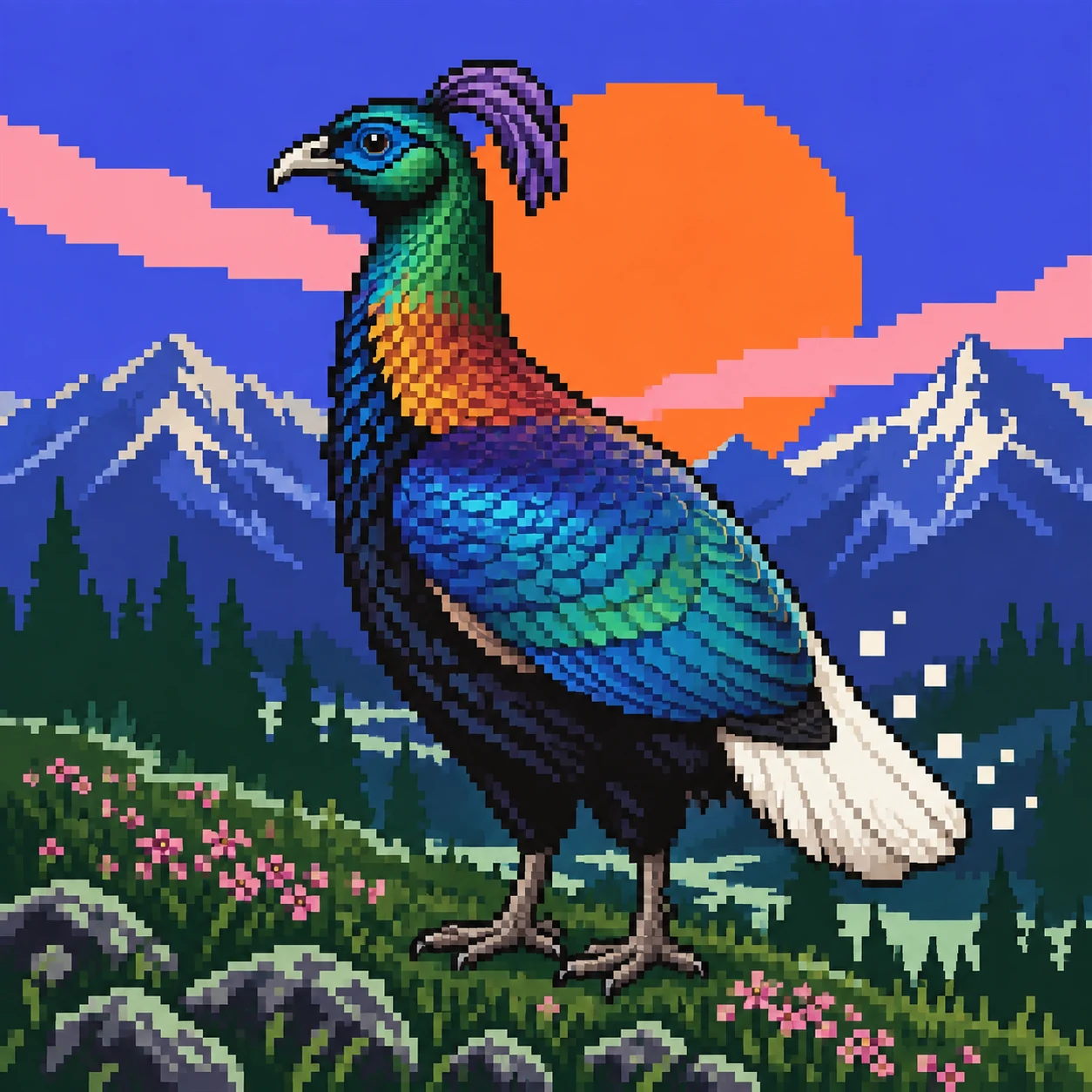Chinese Monal pixel NFT artwork
