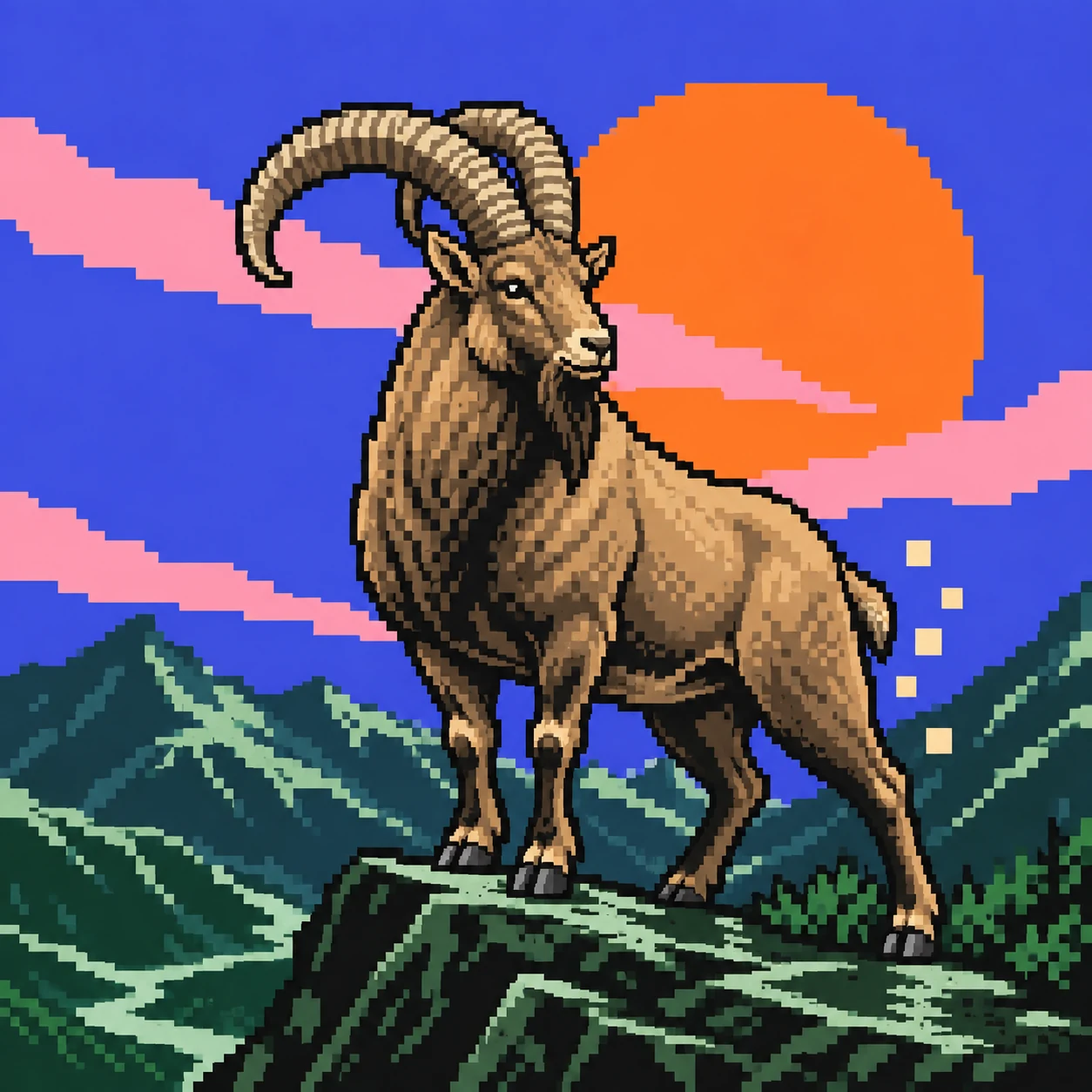 East Caucasian Tur pixel NFT artwork